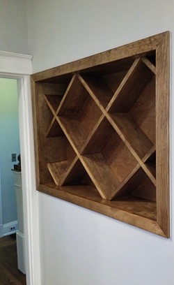 We stained and polyurethaned it after putting a stain pretreater on the wood to prevent uneven staining or blotchiness.